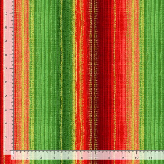 Winter Rose Metallic Stripe Holiday Multi Chong-A-Hwang Timeless Treasures Cotton Fabric TT-STRIPE-CM2902-HOLIDAY