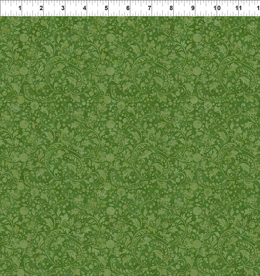 Winter Enchantment Fleur Light Green Jason Yenter In The Beginnings Cotton Fabric ITB-7WEN-2
