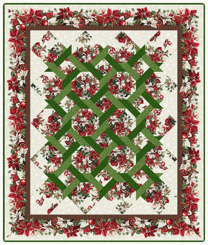 Winter Enchantment Garden Twist Cream Quilt Kit 62"x73" Jason Yenter In The Beginning Cotton Fabric ITB-WEN-CGT-KIT