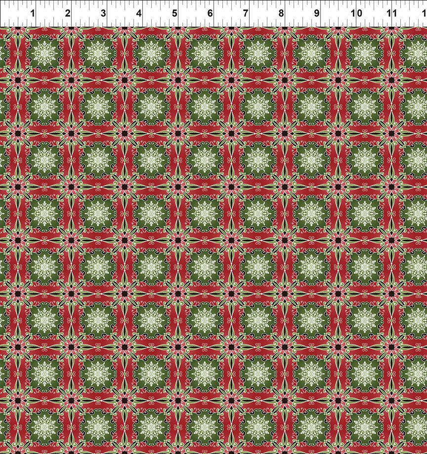 Winter Enchantment Sparkle Red Jason Yenter In The Beginnings Cotton Fabric ITB-9WEN-1