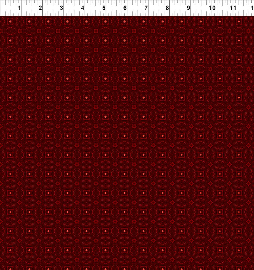 Winter Enchantment Tonal Red Jason Yenter In The Beginnings Cotton Fabric ITB-11WEN-1