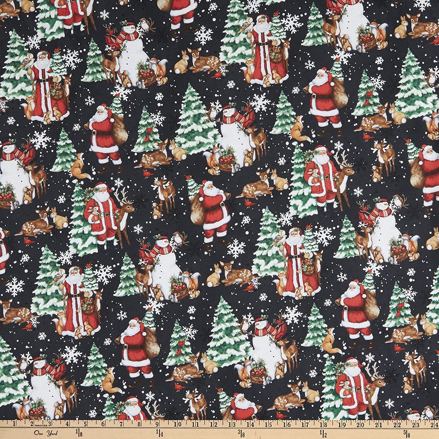 Winter Forest Scenic Black Susan Winget Wilmington Prints Cotton Fabric