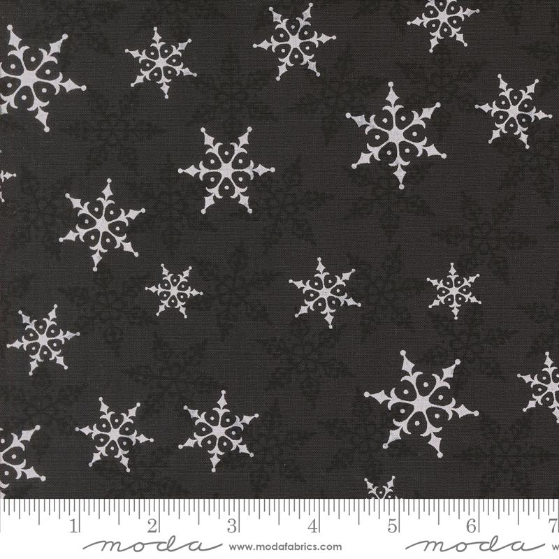 Winter Friends Falling Snow Winter Snowflakes Charcoal Black Deb Strain Moda Cotton Fabric MD-56134-18