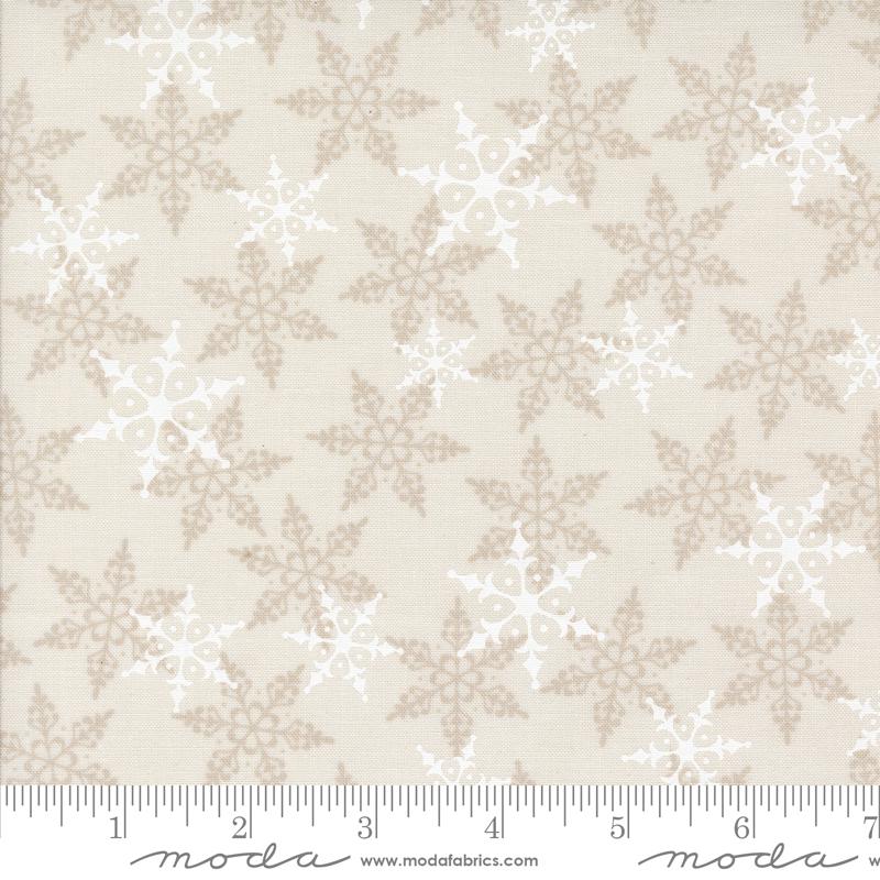 Winter Friends Falling Snow Winter Snowflakes Snowy White Natural Deb Strain Moda Cotton Fabric MD-56134-11