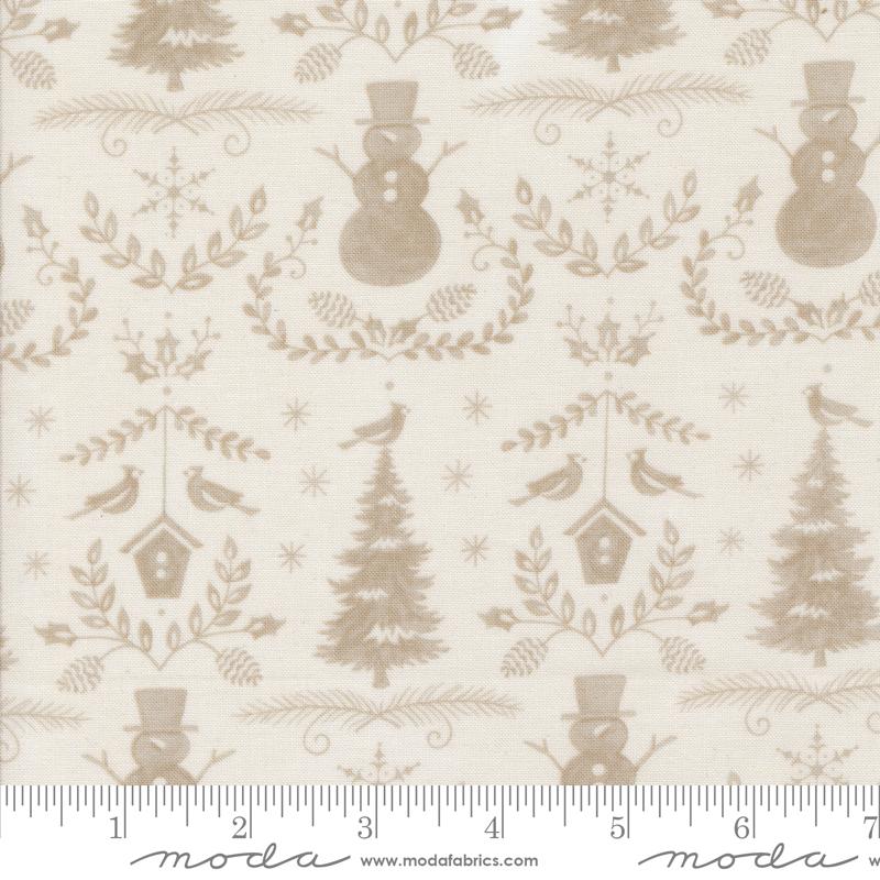 Winter Friends Winter Damask Snowy White Natural Deb Strain Moda Cotton Fabric MD-56133-11