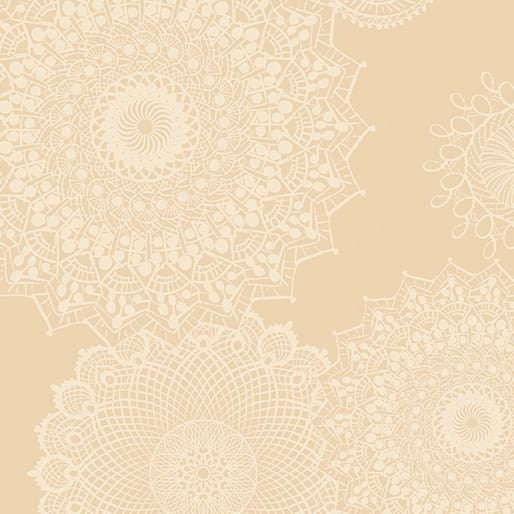 Winter Haven 108" Wide back Dancing Doilies Natural Rachel Rossi Benartex Cotton Fabric BE-16790W-70 | US Fabric Shop