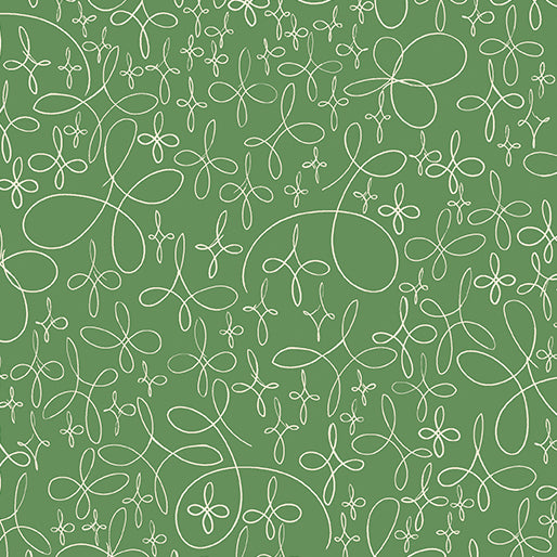 Winter Haven Doodle Star Sage Rachel Rossi Benartex Cotton Fabric BE-16795-43