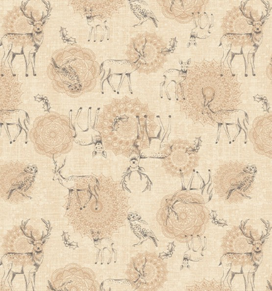 Winter Haven Waltz Tan Rachel Rossi Benartex Cotton Fabric BE-16791-73