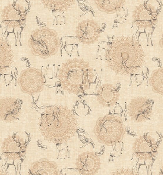 Winter Haven Waltz Tan Rachel Rossi Benartex Cotton Fabric BE-16791-73 | US Fabric Shop