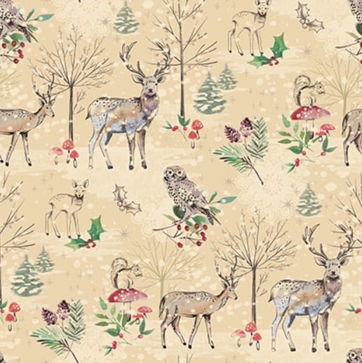 Winter Haven Winter's Tale Natural Rachel Rossi Benartex Cotton Fabric BE-16789-70 | US Fabric Shop