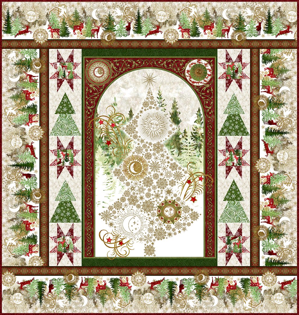 Winter Solstice II Panel Quilt Shop Kit 55"x58" Jason Yenter In the Beginning Fabrics ITB-WS-PQ-KIT