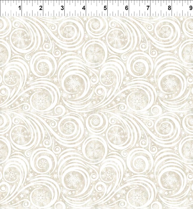 Winter Solstice II Snow Swirl Cream In the Beginning Fabric Cotton Fabric ITB-10WS-1