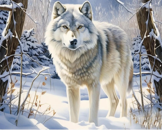Winter Stay Wolf Panel 36.5" Multi David Textiles Cotton Fabric DT-DX-6409-4C-1