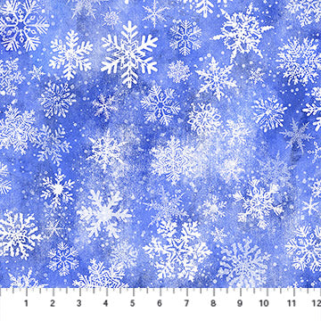 Winter Twilight Fantasy Flakes Dusk Blue Patrick Lose Northcott Cotton Fabric NC-PL-10764-43