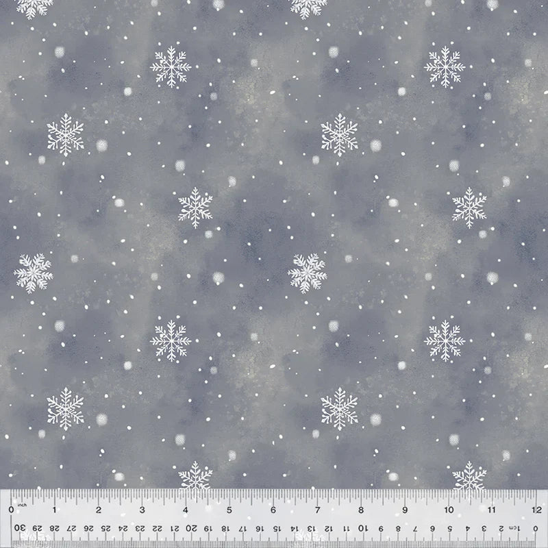 Winter Whisper Flurries Night Whistler Studios Windham Fabrics Cotton Fabric WF-54682-3