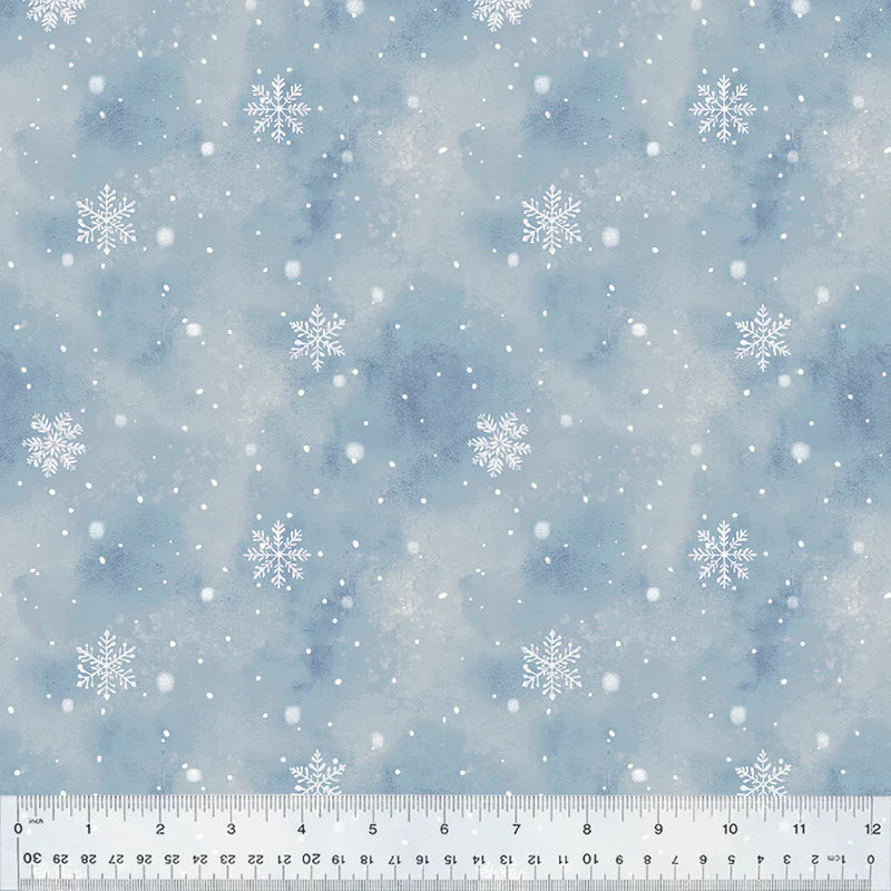 Winter Whisper Flurries Sky Whistler Studios Windham Fabrics Cotton Fabric WF-54682-6