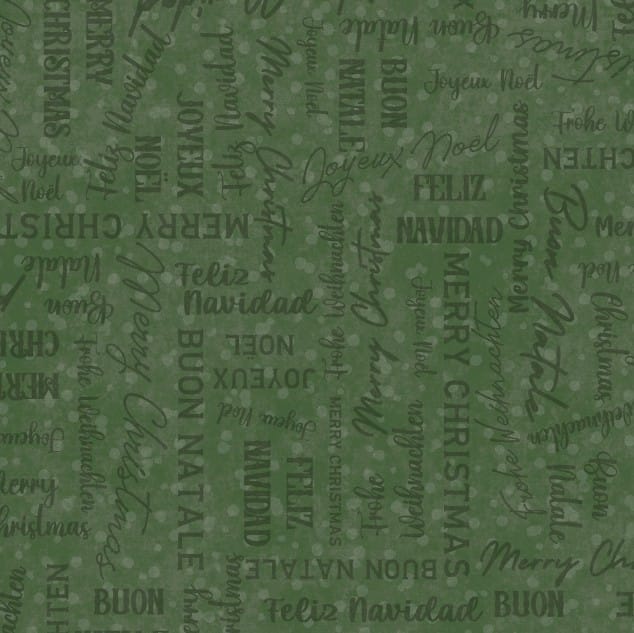 Winter Wreaths Merry Christmas Green Maywood Studio Cotton Fabric MS-MAS10886-G | US Fabric Shop