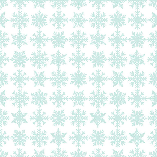 Wintry Mix Snowflakes White Elizabeth Medley Blank Quilting Cotton Fabric