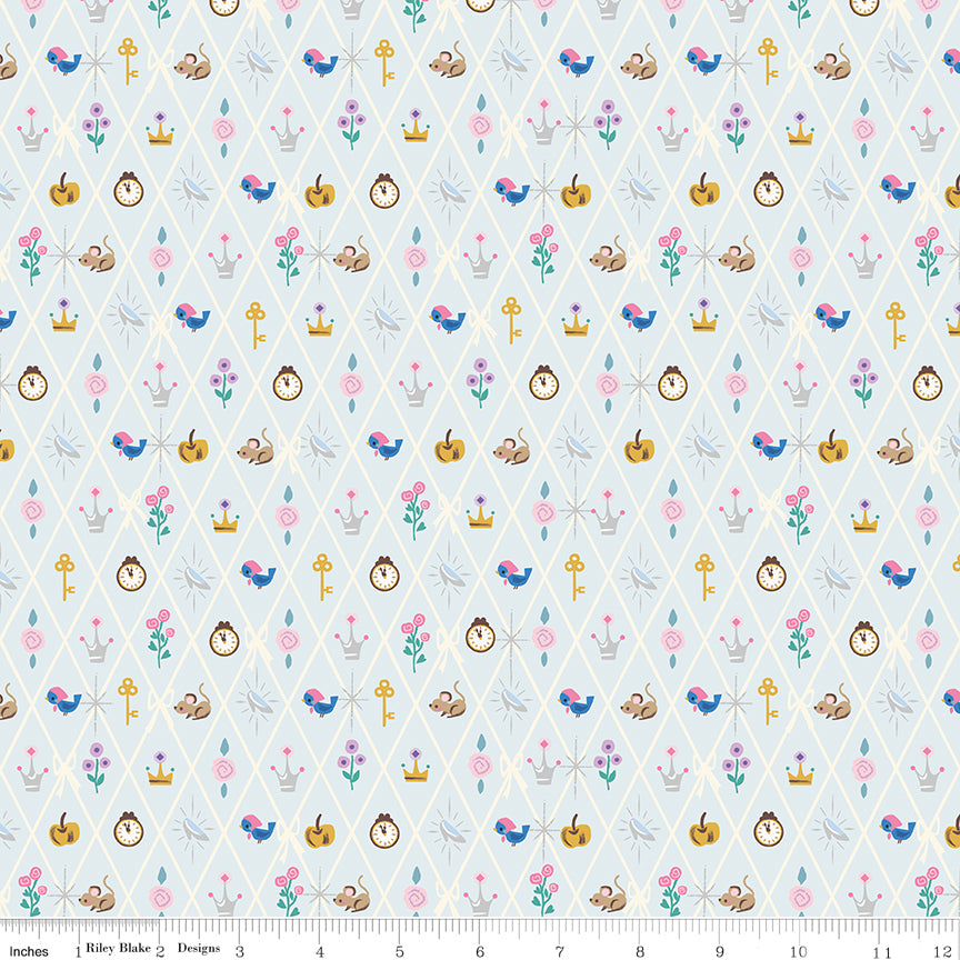 Wishes Diamond Geo Powder Blue Sparkle Jill Howarth Riley Blake Cotton Fabric RB-SC18075-POWDER