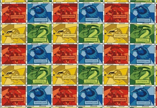 Harry Potter Stained Glass Blocks Multi Camelot Fabrics Cotton Fabric CF-23800500JAS-01 / CI-17187329