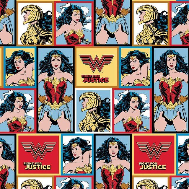 Wonder Woman 1984 Blocks Camelot Cotton Fabric CF-23400821-01