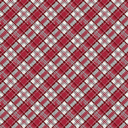 Woodland Magic Tartan Red Jessica Flick Benartex Cotton Fabric