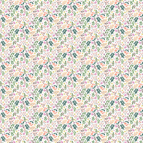 Woodland Wander Pink Tumbling Foliage Pink Jo Taylor 3 Wishes Cotton Fabric