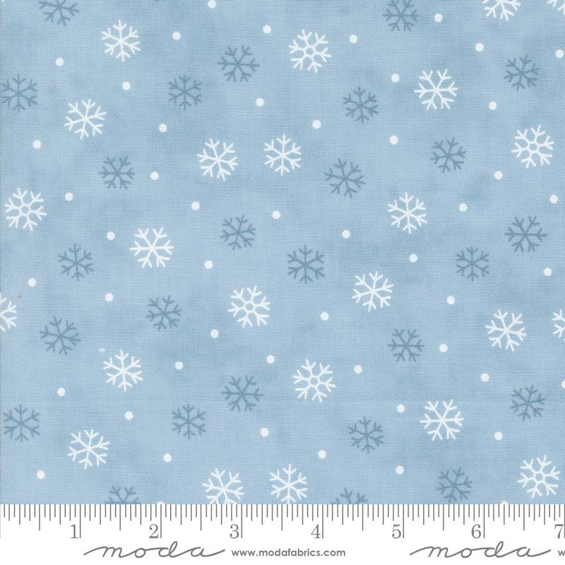 Woodland Winter Snowflakes Toss Dots Sky Blue Deb Strain Moda Cotton Fabric
