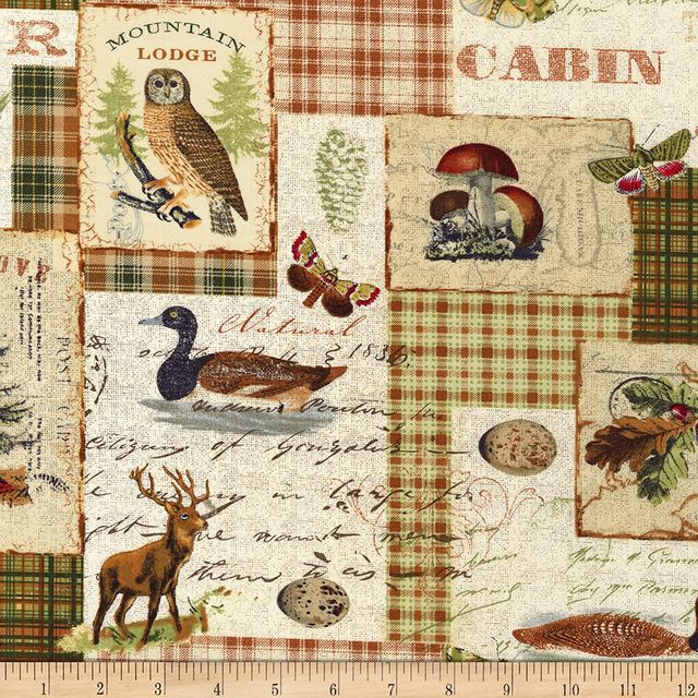 Woodland Animals North Memories David Textiles Cotton Fabric DT-WA-3458-4C-1