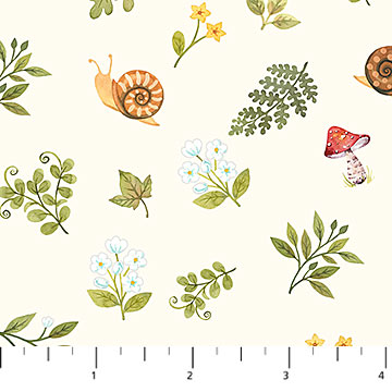 Woodland Babes Tiny Toss Cream Multi Kathryn Christensen Northcott Cotton Fabric