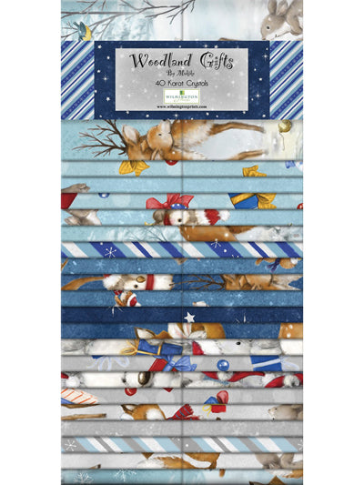 Woodland Gifts 2.5" Strips Karat Crystals Makiko Wilmington Prints Cotton Fabric