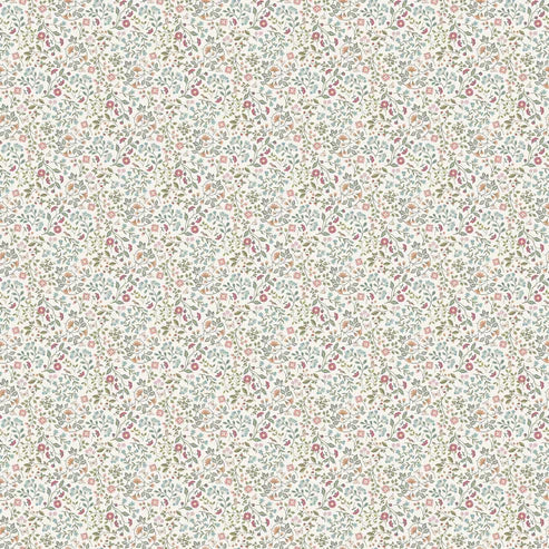 Woodland Heart Mini Floral Cream Multi Deborah Edwards & Kathryn Christensen Northcott Cotton Fabric NC-DP28725-11