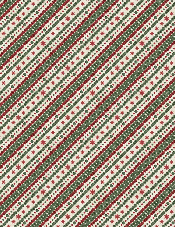 Woodland Snowmen Ticking Stripe Multi Danielle Leone Wilmington Prints Cotton Fabric WP-3017-27741-237