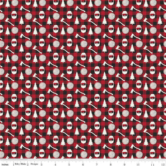 Woodsman Lumberjack Plaid Red and Black Lori Whitlock Riley Blake Cotton Fabric