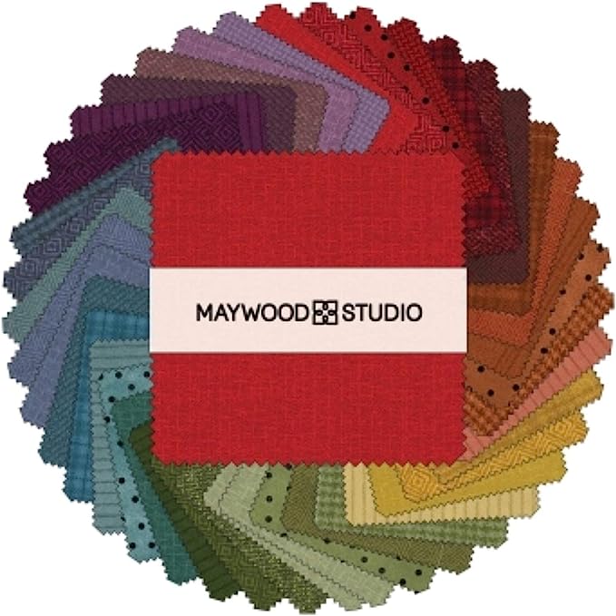 Woolies FLANNEL Colors Vol.2 Charm Pack 5" Squares Bonnie Sullivanl Maywood Studio FLANNEL Fabric MS-CP-MASWOF-Col