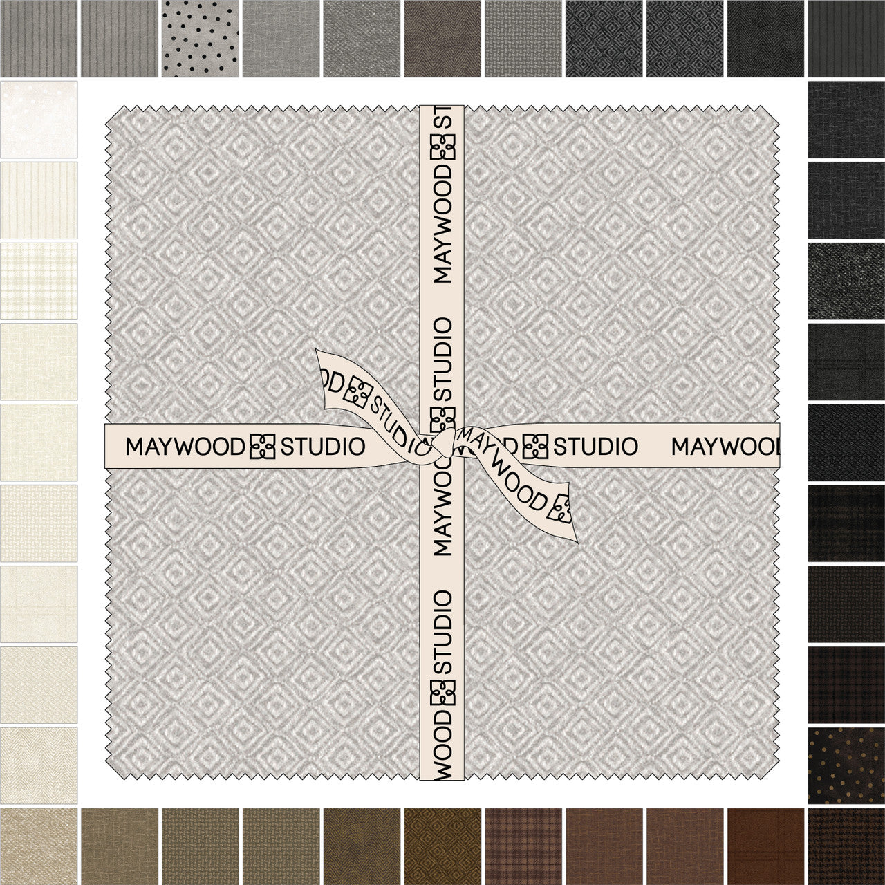 Woolies FLANNEL Neutrals Vol.2 10" Squares Bonnie Sullivan Maywood Studio Cotton Fabric MS-SQ-MASLILF