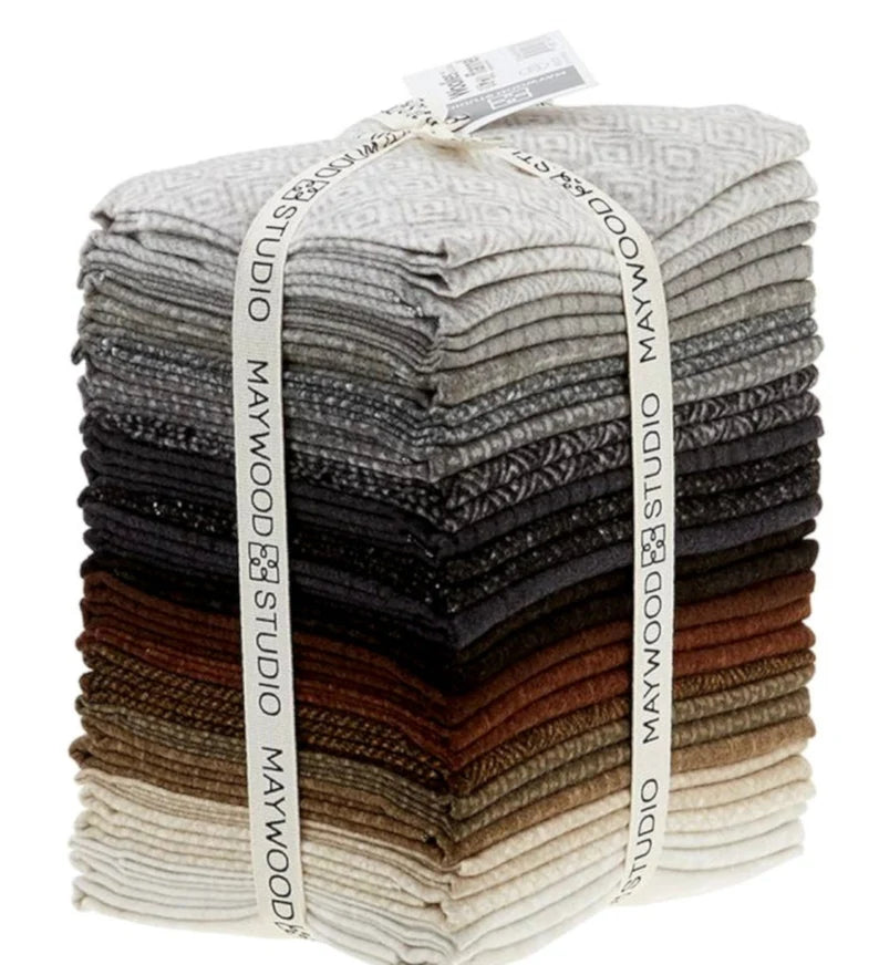 Woolies FLANNEL Neutrals Vol.2 Fat Quarter Bundle 18"x21" 20pcs Bonnie Sullivan Maywood Studio Cotton Fabric