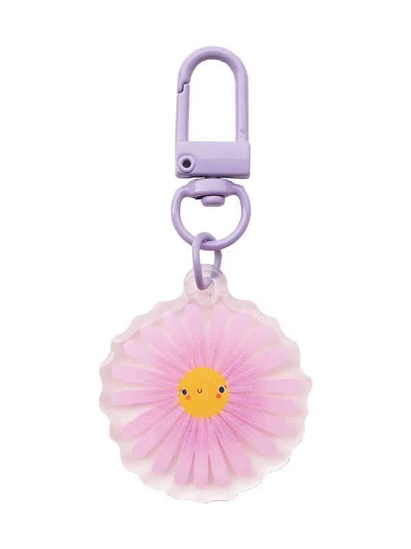 Zipper Charm Purple Aster Flower 1.5"x3" Lizzy House LH-EVDZ011