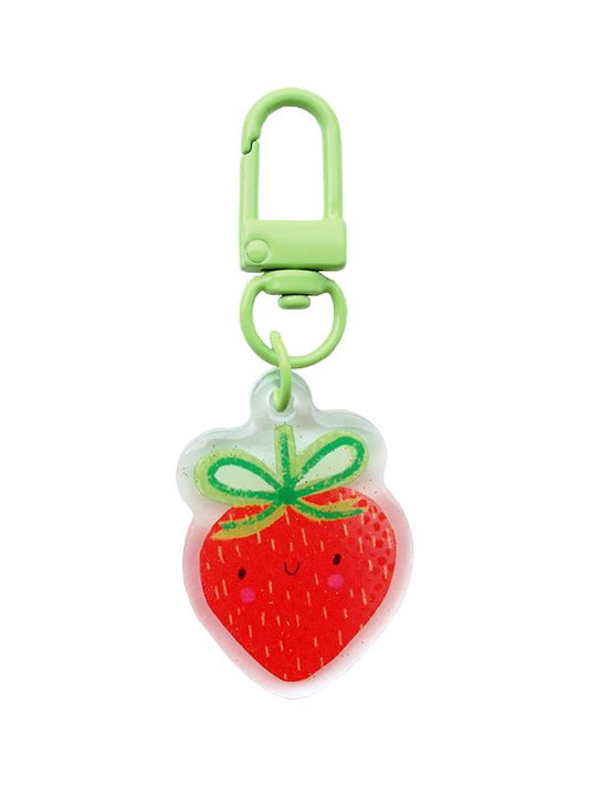 Zipper Glitter Charm Strawberry 1.5" x 3" Lizzy House LH-EVDZ012