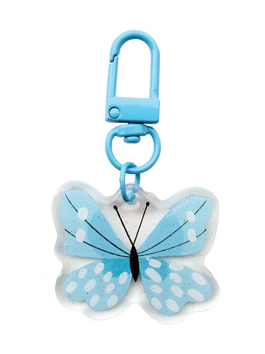 Zipper Glitter Charm Blue Butterfly 1.5"x3" Lizzy House LH-LOVEZ001