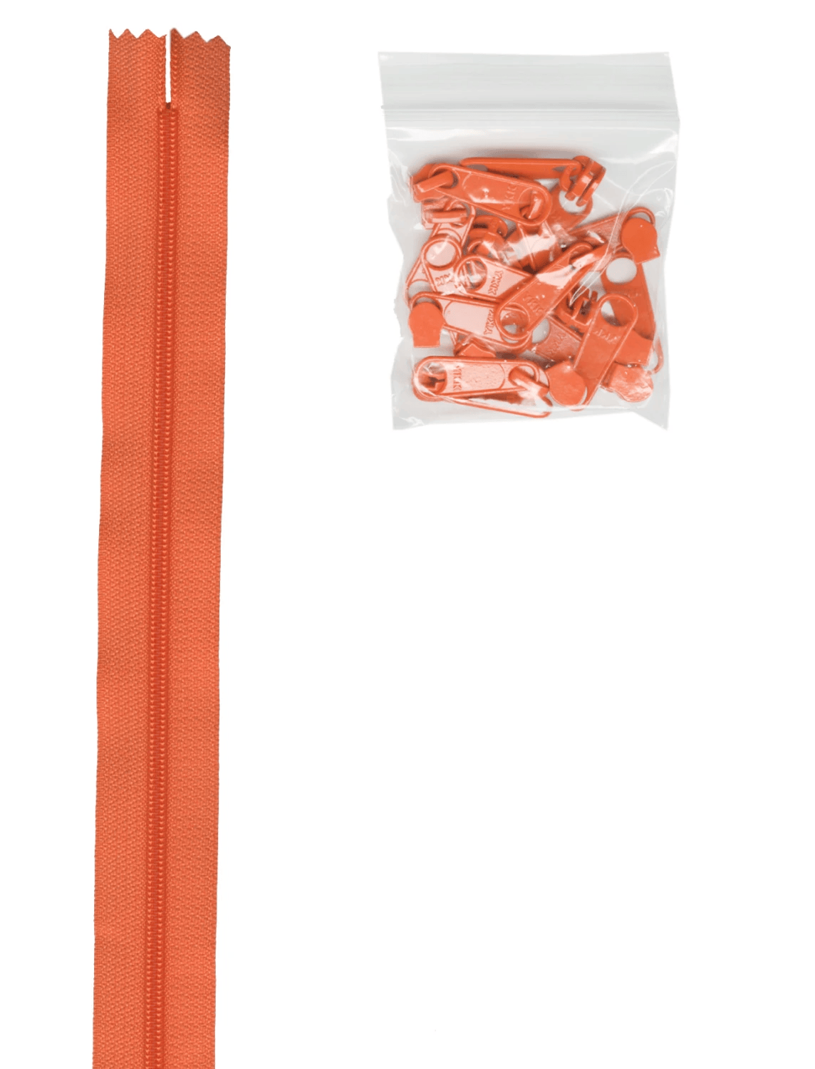 Zipper 4yds and 16 Extra-Large Coordinated Pulls Pumpkin ByAnnie's BYA-ZIPYD-287 | US Fabric Shop