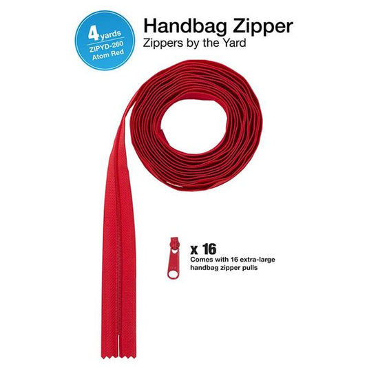 Zipper 4yds Pulls Atom Red Pattern By Annie's BYA-ZIPYD-260