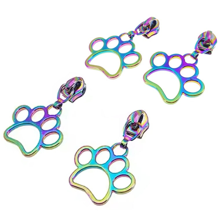 Zipper Pulls Paws Iridescent Pack of 4 Rainbow Sassafras Lane Designs SLD-SASSKIT024