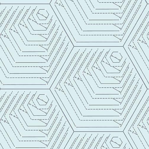 Just Sew Happy Quilter's Ruler Light Blue Jane Alison Henry Glass Cotton Fabric HG-494-71-Light Blue