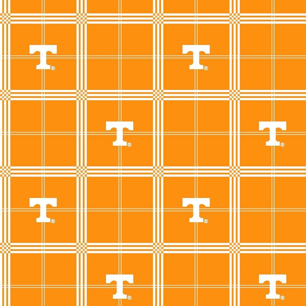 Tennessee Volunteers Vols NCAA College Plaid Sykel FLANNEL Cotton Fabric TEN-023