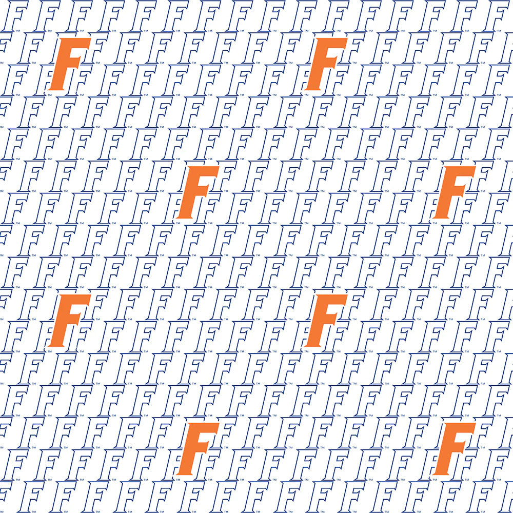 Florida Gators NCAA White Block Letter Sykel Cotton Fabric