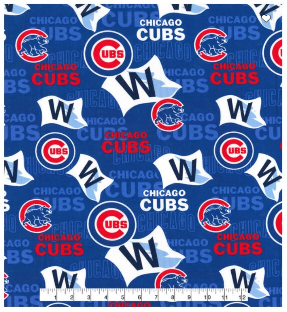 Chicago Cubs MLB Baseball Logo Blue Fabric Traditions Cotton Fabric MLB-60125B