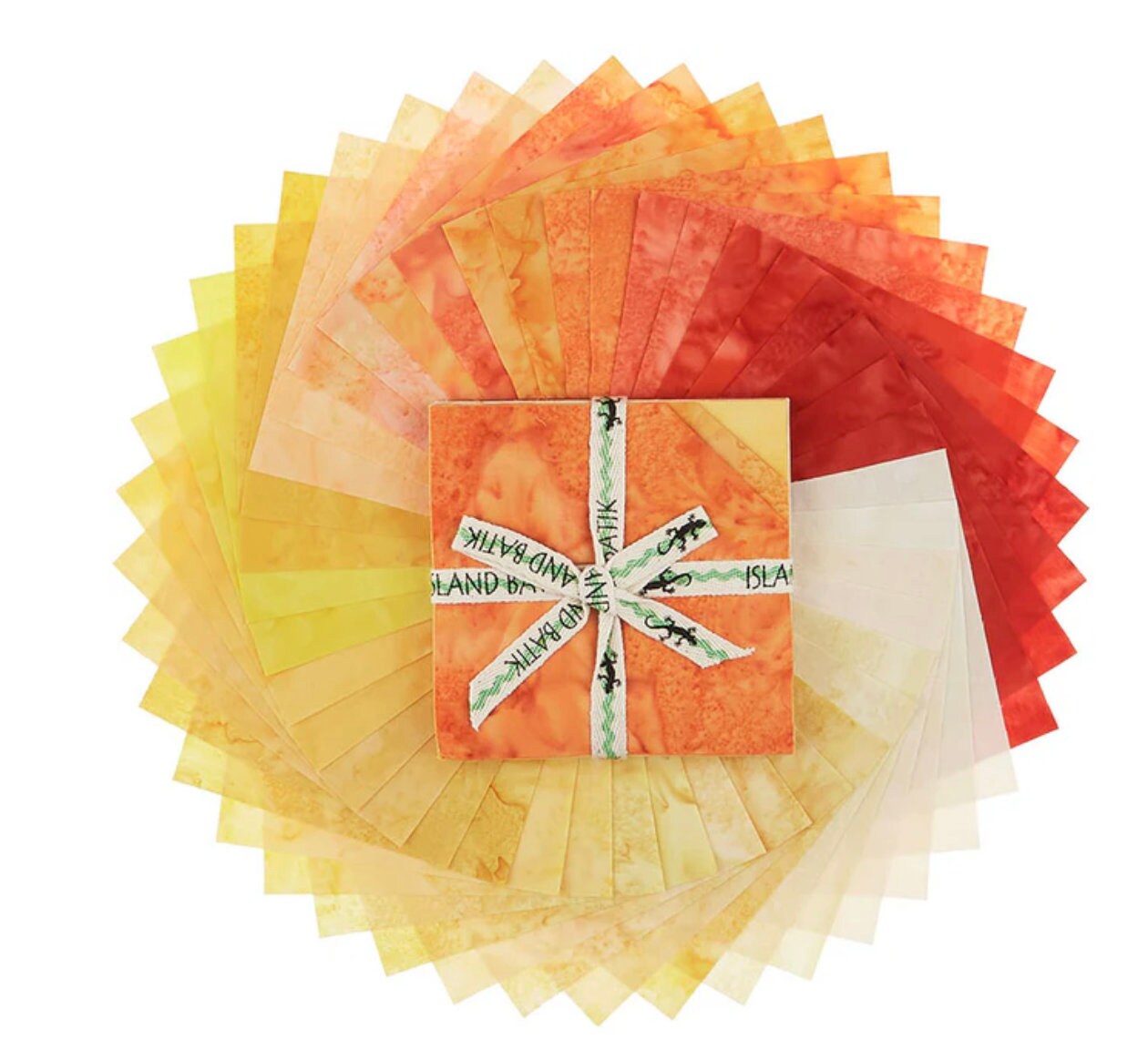 Opulent Orange 5" Squares Stamp Island Batik Fabric