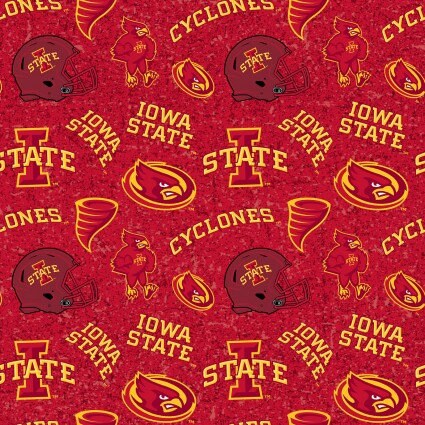 Iowa State Cyclones NCAA College Tone on Tone Sykel Cotton Fabric ISU-1178