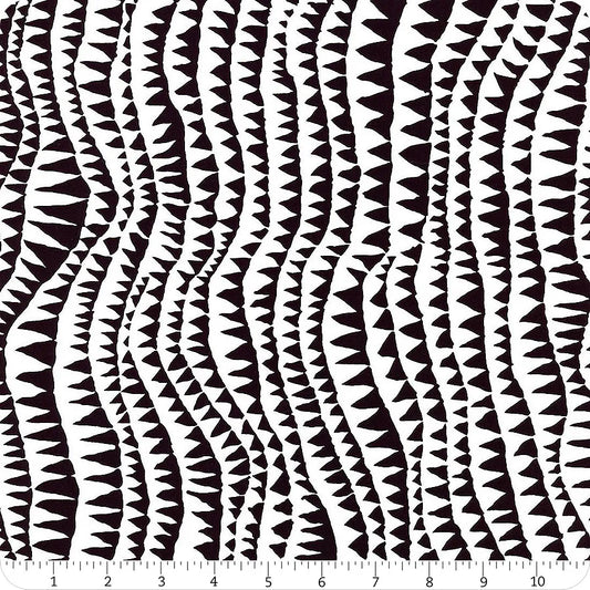 Shark Teeth Black Brandon Mably Stash Kaffe Fassett Collective Free Spirits Cotton Fabric FS PWBM060.BLACK